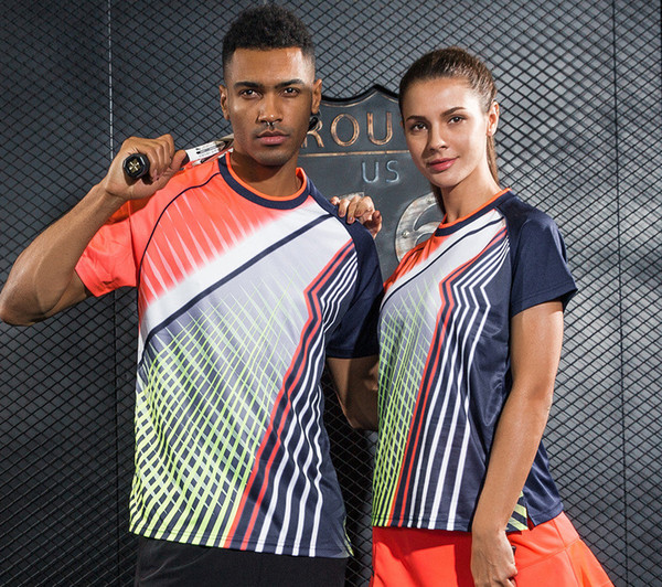 Sportswear sweat Quick Dry breathable badminton shirt ,Women/Men table tennis Ping pong clothes team game training POLO T Shirts