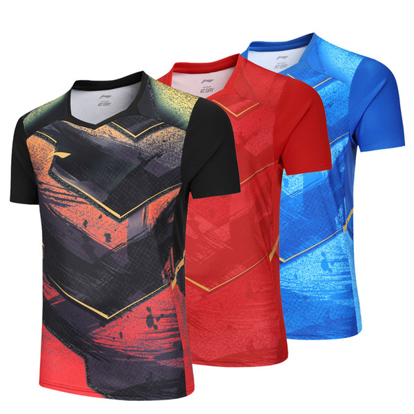 2018 China Li-Ning table tennis shirt Men , Zhang Jike Jerseys pingpong t-shirt , ping pong Team clothes