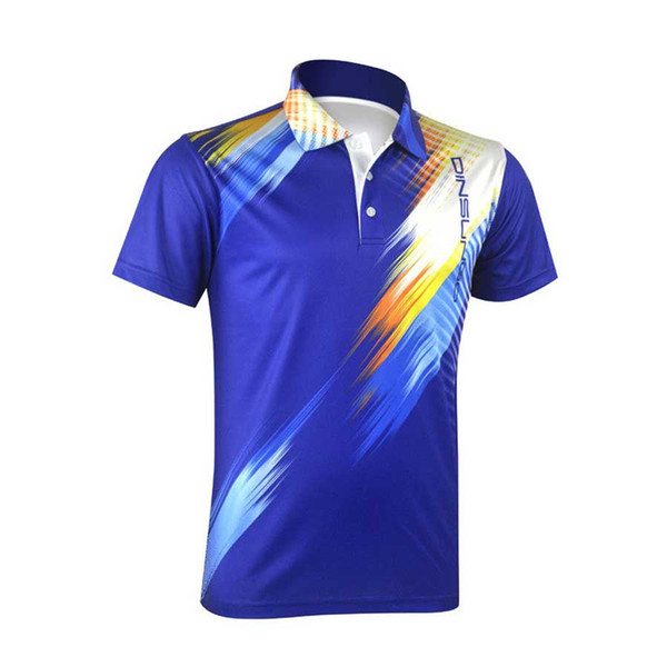 Fashion Men Lapel Shirt Short Sleeve Sports Badminton Wear Breathable Running Suits