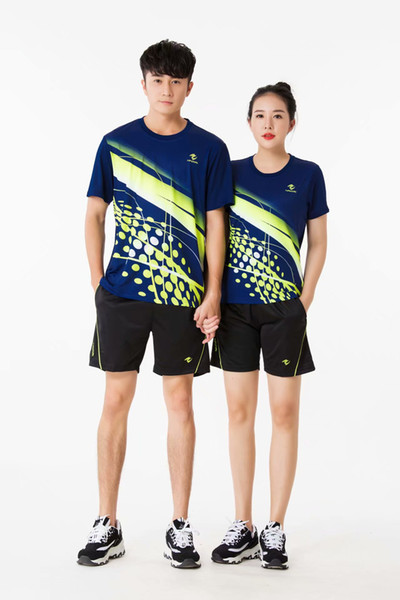 Wholesale OEM men's and women's badminton clothes tennis clothes Round-collar leisure sports suit Summer Fast-drying, Hygroscopicity