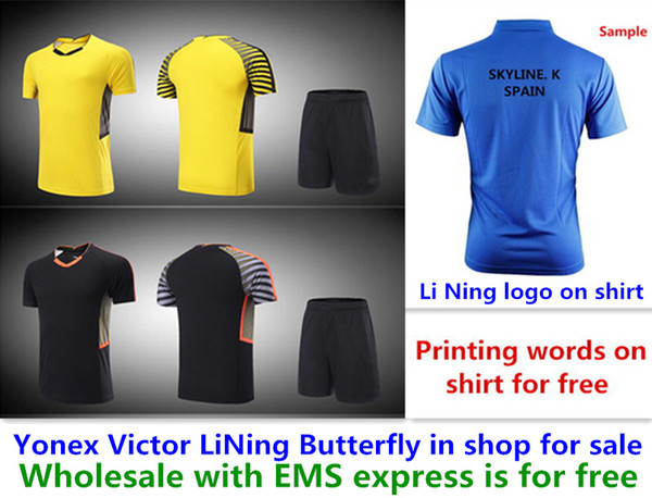 Wholesale EMS for free, Text printing for free, new badminton shirt clothes table tennis T sport shirt clothes 147