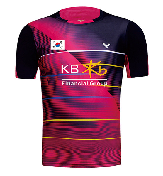 New Victor Korea Badminton shirt Men's with KB flag , Women's tshirt , Badminton Jerseys , Badminton wear 36160