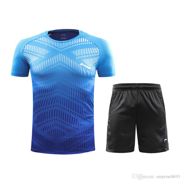 2019 Lining badminton clothes, T-shirt shorts, men and women ping pong sports clothes, tennis clothes