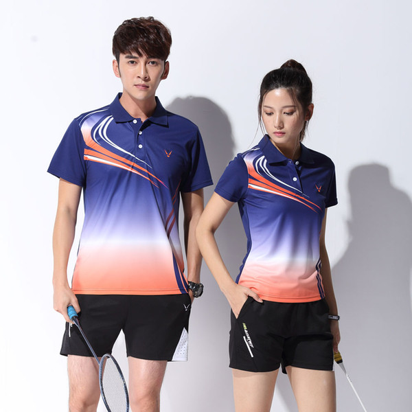 Adsmoney badminton shirt short Jersey polo sport Uniforms kits women men tennis training jerseys 3 colors