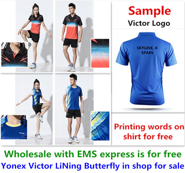 Wholesale EMS for free, Text printing for free, new badminton shirt clothes table tennis T sport shirt clothes A33