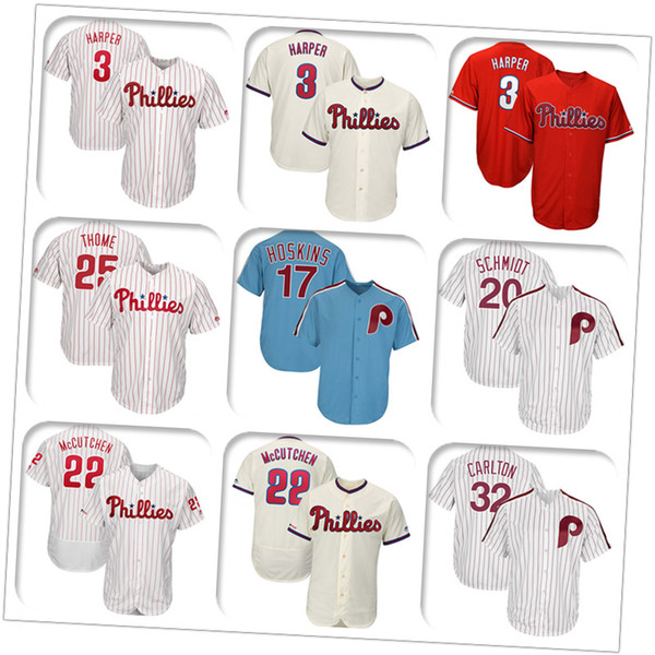 Custom Philadelphia Mens High quality knit Jersey Phillies Bryce Harper Rhys Hoskins Aaron Nola Steve Carlton Baseball Jerseys