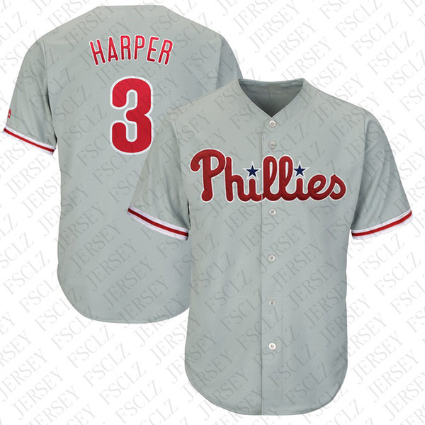 Custom Mens Phillies Bryce Harper Jersey Aaron Nola High Quality Jean Segura Rhys Hoskins Baseball Jerseys