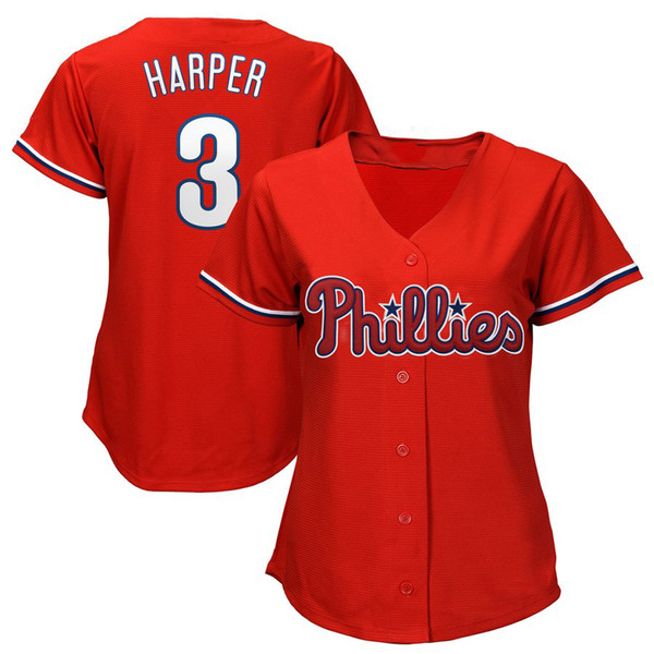 Womens Bryce Harper Jersey Custom Phillies Stitched Mike Schmidt High Quality Aaron Nola Baseball Jerseys