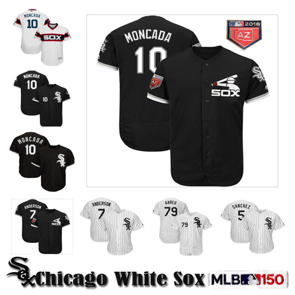 Custom Chicago Mens High quality knit Jersey White Sox Yoan Moncada & Tim Anderson & Jose Abreu & Yolmer Sanchez Baseball Jerseys