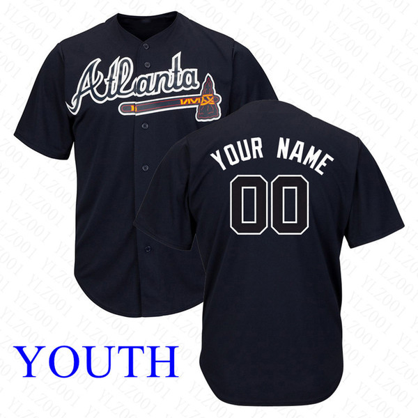 Youth Ozzie Albies Jersey Custom Braves Freddie Freeman John Smoltz High Quality Stitched 2019 Kids Ronald Acuna Jr. Baseball Jersey