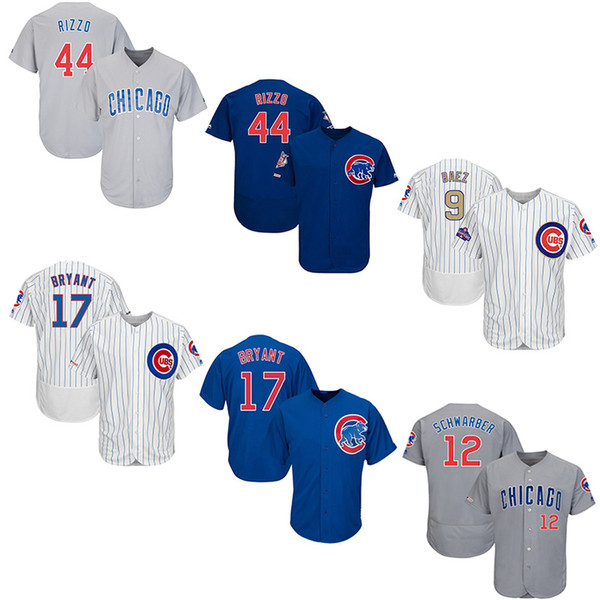 Custom Chicago Mens High quality knit Jersey Cubs players Anthony Rizzo & Kris Bryant & Kyle Schwarber & Javier Baez Baseball Jerseys