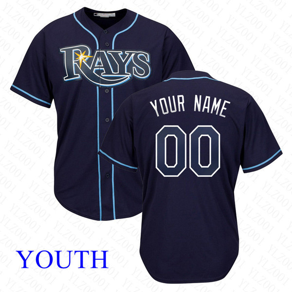 Youth Kevin Kiermaier Jersey Custom Rays Stitched Adam Kolarek Austin Meadows Matt Duffy Blake Snell Kids Wade Boggs Baseball Jersey