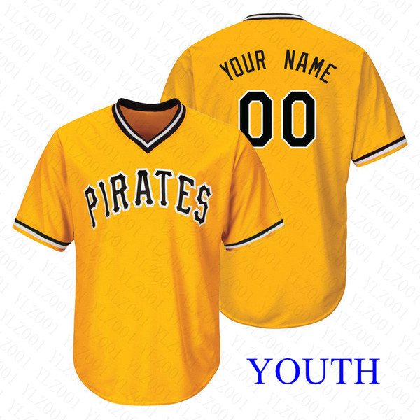 Youth Chris Archer Jersey Custom Pirates Stitched Starling Marte Josh Bell Francisco Cervelli Kids Roberto Clemente Baseball Jersey