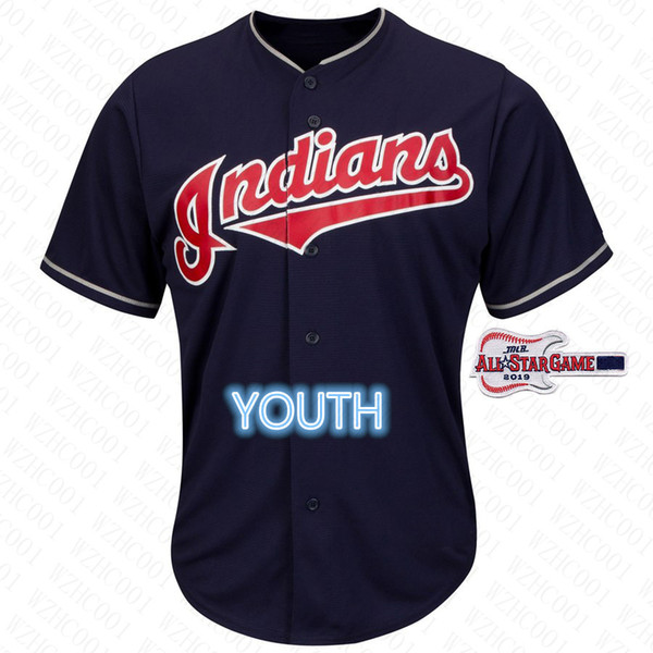 Youth Greg Allen Jersey Custom Indians Bradley Zimmer Francisco Lindor Corey Kluber Jose Ramirez Jason Kipnis Kids Baseball Jersey