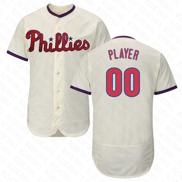 Mens Bryce Harper Jerseys Custom Phillies Aaron Nola Mike Schmidt Rhys Hoskins Maikel Franco Scott Kingery Richie Ashburn Baseball Jersey