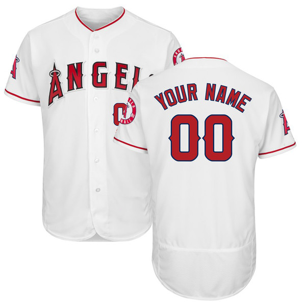 Mens Custom LA Angels Kole Calhoun Mike Trout Shohei Ohtani Justin Upton Zack Cozart Albert Pujols Baseball Jersey