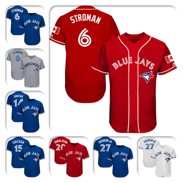 Custom Toronto Mens High quality knit Jersey Blue Jays Marcus Stroman Justin Smoak Randal Grichuk Vladimir Guerrero Jr. Baseball Jerseys