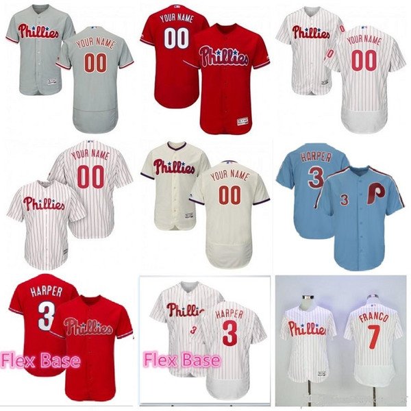 Customized 2019 Philadelphia baseball jersey Phillies personalized specially made any name 3 Bryce Harper 7 Franco 10 Darren Daulton custom