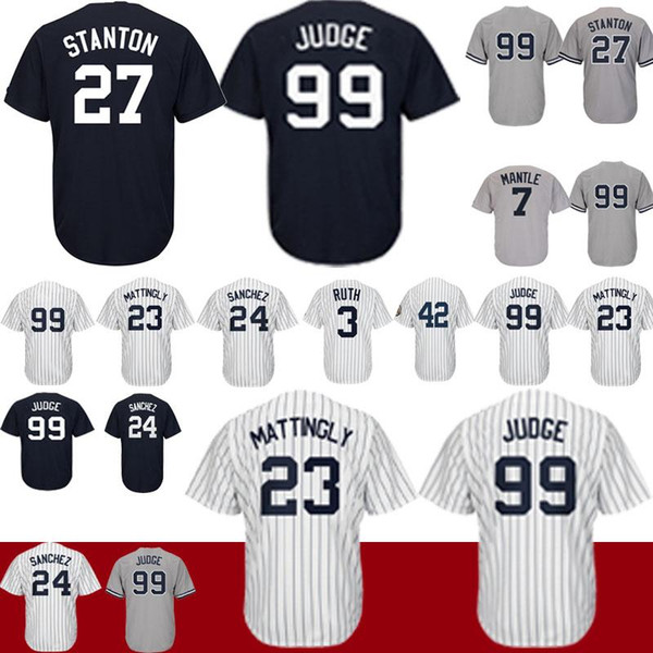 2019 Yankees Jersey customized personalized custom new york 2 Jeter Gregorius Sanchez Torres Giancarlo Stanton Severino Aaron Judge Severino