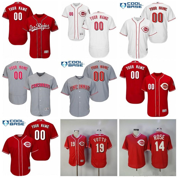 Cincinnati jersey custom reds baseball personalized 5 Johnny Bench 11 Barry Larkin 19 Joey Votto 14 Pete Rose 17 Chris Sabo Ken Griffey Jr