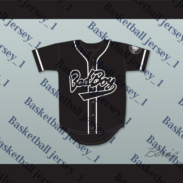 Biggie Smalls 10 Bad Boy Black Baseball Jersey with family 20 Years Patch men jersey