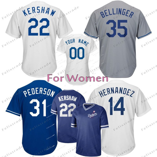 Womens LADY Los Angeles Enrique Hernandez Joc Pederson Justin Turner Max Muncy Austin Barnes Cody Bellinger A.J. Pollock Corey Seager Jersey