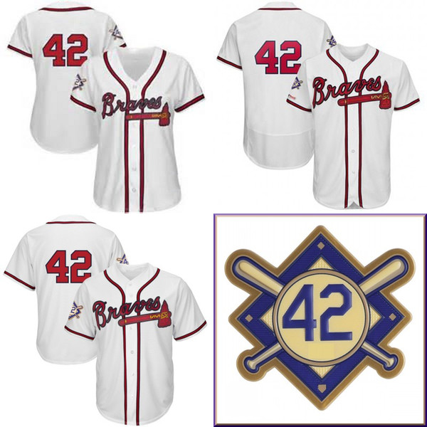 2019 Jackie Robinson Day Mens Women Youth Atlanta Baseball Jerseys White Braves Jersey High Quality Double Stiched