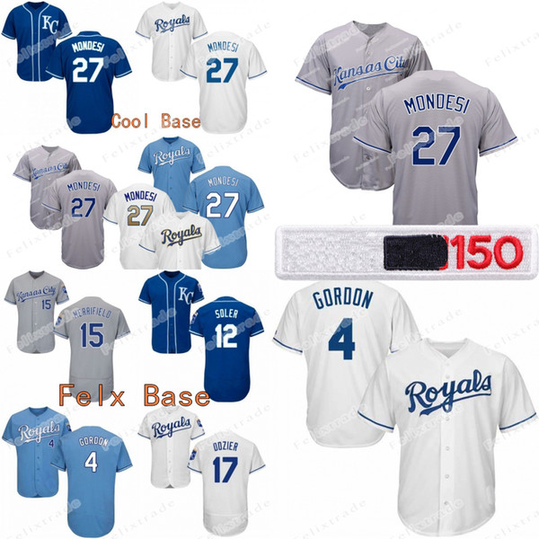 27 Adalberto Mondesi 15th Patch Kansas City Alex Gordon Royals Hunter Dozier Whit Merrifield Jorge Soler Hunter Dozier Brad Keller Jersey