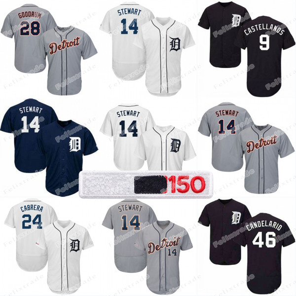 150th Patch 14 Christin Stewart Detroit Jersey Nicholas Castellanos Tigers Miguel Cabrera Jordy Mercer Niko Goodrum Jordy Mercer