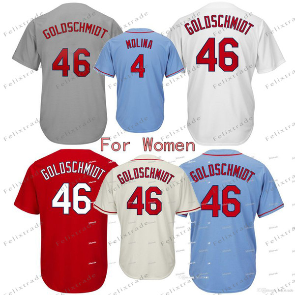 Women LADY Paul Goldschmidt St. Louis Jersey Yadier Molina Paul DeJong Kolten Wong Matt Carpenter Harrison Bader Dexter Fowler Michael Wacha