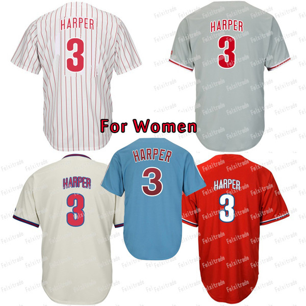 Womens LADY 3 Bryce Harper Philadelphia Baseball Jersey Odubel Herrera Rhys Hoskins Cesar Hernandez Carlos Santana Aaron Nola