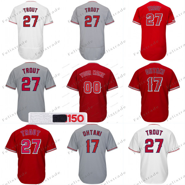 Los Angeles Angels Mike Trout Shohei Ohtani Kole Calhoun Andrelton Simmons Albert Pujols Vladimir Guerrero Luis Valbuena Zack Cozart Jersey