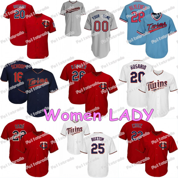 Women LADY Twins Jersey Max Kepler Minnesota Eddie Rosario Jorge Polanco Jonathan Schoop Nelson Cruz C.J. Cron Marwin Gonzalez Miguel Sano