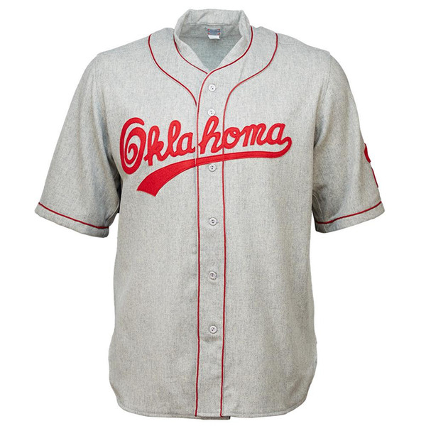 OU Oklahoma Sooners University of Oklahoma 1937 Road Double Stiched Name & Number & Logos Baseball Jersey For Men Women Youth Customizable