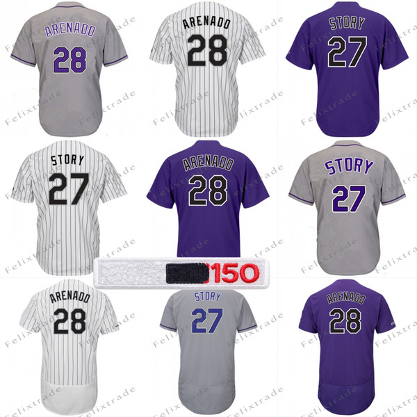 150th Patch Colorado Jersey Trevor Story Nolan Arenado David Dahl Charlie Blackmon Kyle Freeland Daniel Murphy Carlos Gonzalez Wade Davis