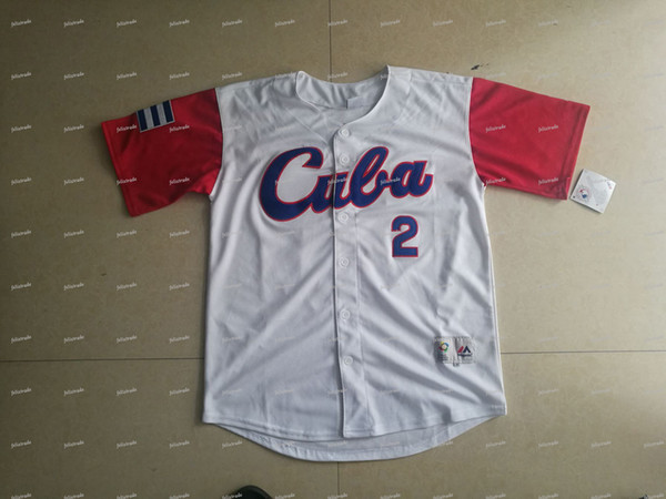 CUBA 2017 World Baseball Classic WBC Jersey White Grey Double Stiched Name & Number Cumtom For Men Women Youth