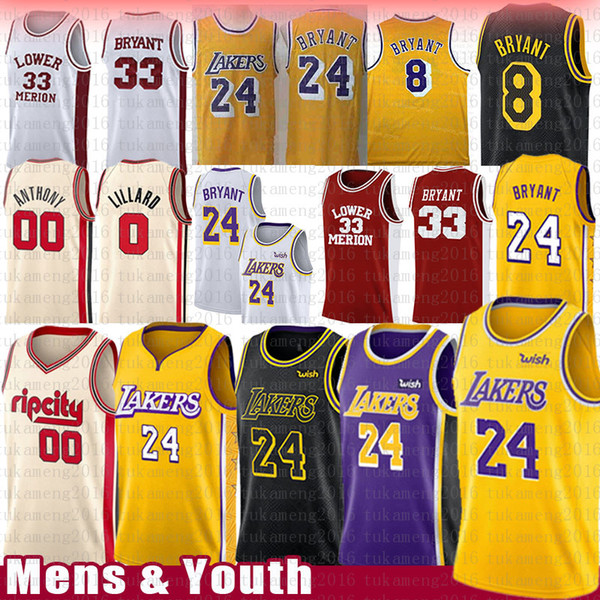 NCAA 00 Carmelo Anthony 8 24 33 Basketball Jersey Blazer LeBron 23 James Los Angeles
Lakers KOBE
Jersey BRYANT
Jersey Mens Youth