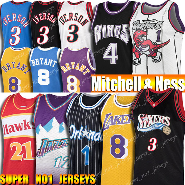 Throwback Bryant Jersey Allen 3 Iverson Jerseys Penny 1 Hardaway Jerseys Mcgrady Spud 4 Webb Jersey John 12 Stockton Basketball Jerseys