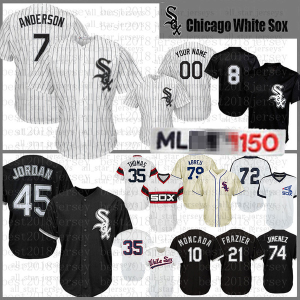 10 Yoan Moncada 8 Bo Jackson 45 Michael Baseball Jersey 72 Carlton Fisk 21 Todd Frazier 35 Frank Thomas 79 Jose Abreu Chicago White