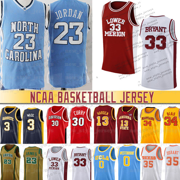 Men 33 Bryant James NCAA Dwyane 23 Michael Wade Jersey Iverson college Basketball Jersey Harden Dennis