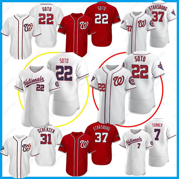 Men's Washington Jerseys Juan Soto Trea Turner Max Scherzer Stephen Strasburg 2020 new National Baseball Jersey