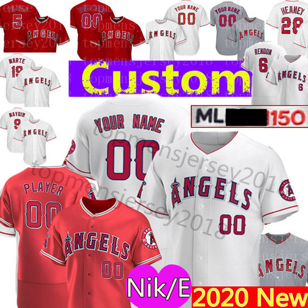 2020 nke Custom 27 Mike Trout Anthony Rendon 5 Albert Pujols 17 Shohei Ohtani Jersey 29 Rod Carew 2 Simmons Weaver