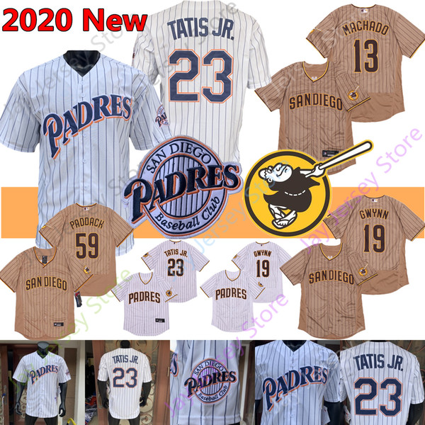 2020 New Fernando Tatis Jr. Jr Jersey Chris Paddack Trevor Hoffman Tony Gwynn Manny Machado White Coffee Pinstripe Home Away All Stitched