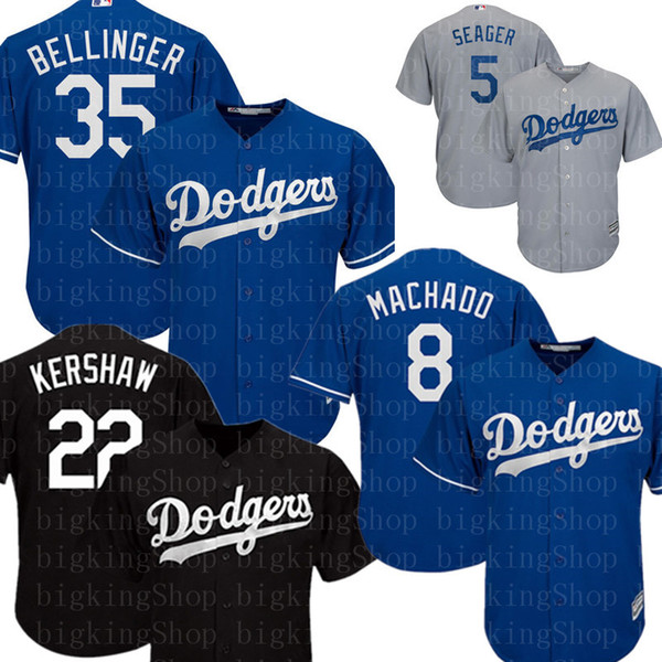 35 Cody Bellinger Jersey 21 Walker Buehler 22 Clayton Kershaw 5 Corey Seager 10 Turner Hernandez 8 Machado Jerseys