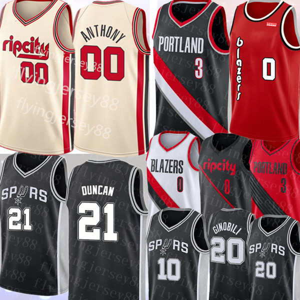 NCAA 00 Carmelo Anthony Damian 0 Lillard C.J. 3 McCollum Jersey Tim 21 Duncan Manu 20 Ginobili DeMar 10 DeRozan 4 White