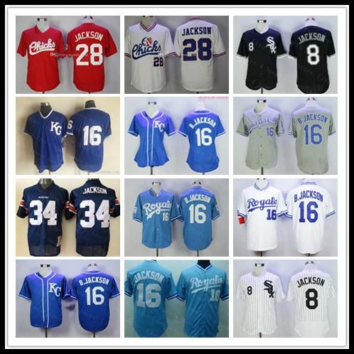 Cheap 1986 Retro Memphis Chicks Baseball Jerseys 28 Bo Jackson All Stitched Sports Shirts Free Shipping Wholesale High Quality Mix Order