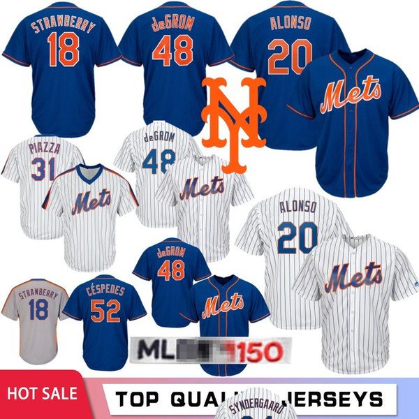 20 Pete Alonso 48 Jacob DeGrom Darryl Strawberry 2020 Baseball Jerseys Gooden 34 Noah 17 Hernandez 52 Cespedes New Jerseys