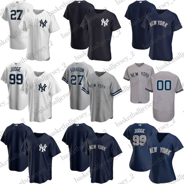 Men's Women's Youth Aaron Judge Baseball Jersey Gary Sánchez Gleyber Torres Brett Gardner DJ LeMahieu Gio Urshela Voit 2020 Ruth Jerseys