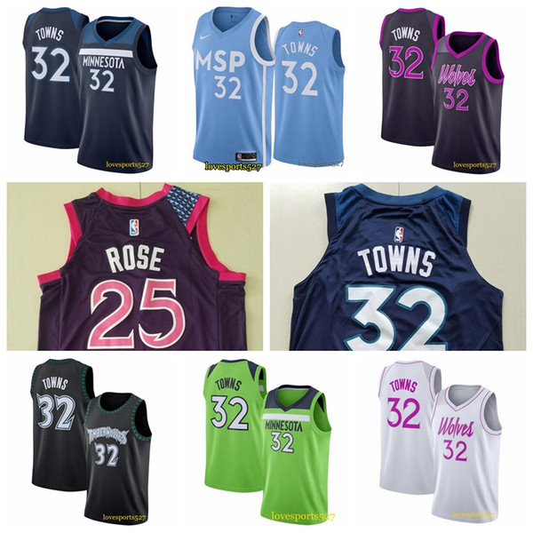 Men's Minnesota
Timberwolves Jersey Karl-Anthony 32 Towns Kevin 21 Garnett Andrew 22 Wiggins City Blue Edition Basketball Jerseys