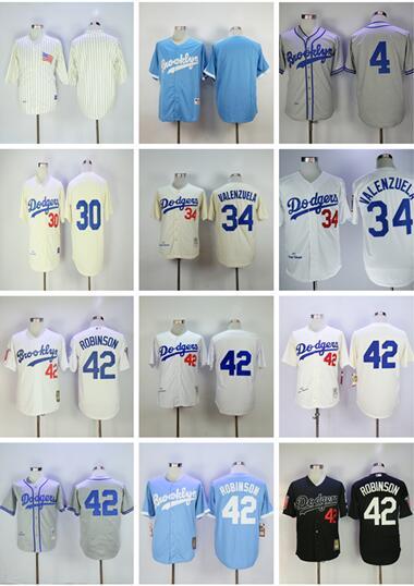 Baseball 42 Jackie Robinson Jersey 34 Fernando Valenzuela 32 Sandy Koufax 30 Maury Wills 55 Orel Hershiser 12 Dusty Baker Custom Name